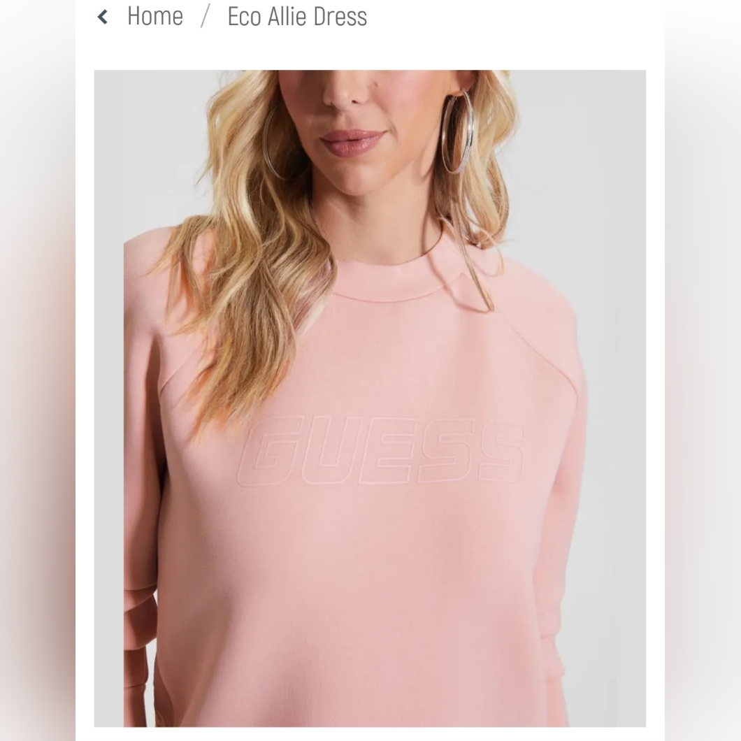 Guess Eco Allie Pink Long Sleeve Dress